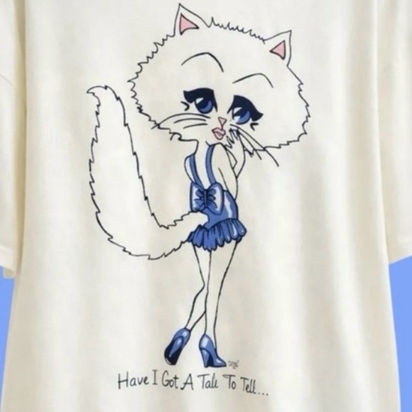 Scarce 1990s Donna DeLapo cat graphic tee on an Alan R 2X tag.